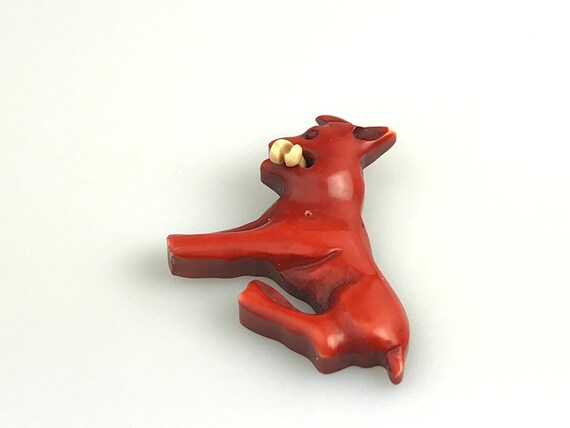 Very rare Art Deco Bakelite dog brooch 1930s 1940… - image 6