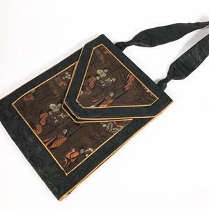 um 1910-1920 Wien Tasche mit vielen Fächer antike Tasche Leder und Seide Österreich  Turner & Glanz Zum Bogner