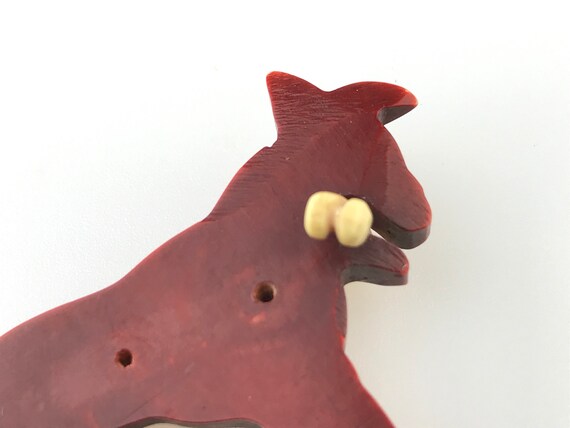 Very rare Art Deco Bakelite dog brooch 1930s 1940… - image 7