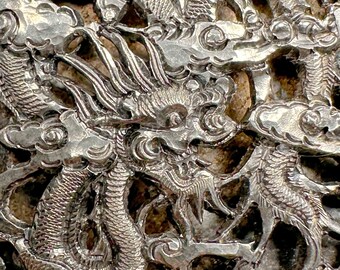 Silver Brooch With a Dragon From Vietnam, Around the 1950s