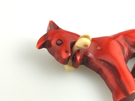 Very rare Art Deco Bakelite dog brooch 1930s 1940… - image 4