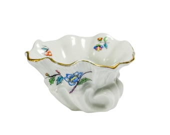 Vintage Herend Rare Shape Oyster Bowl Porcelain with Floral Motifs, Handpainted, Hungary  approx. 1950s–1960s