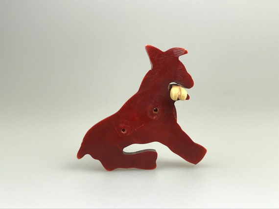 Very rare Art Deco Bakelite dog brooch 1930s 1940… - image 2