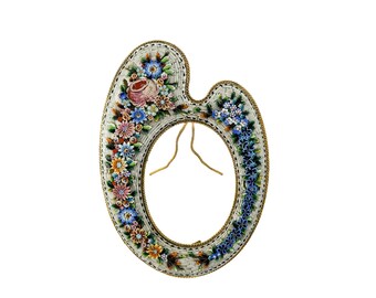 Antique micro mosaic photo frame palette for oval picture from Italy 19. Century - beginning of 20. Century