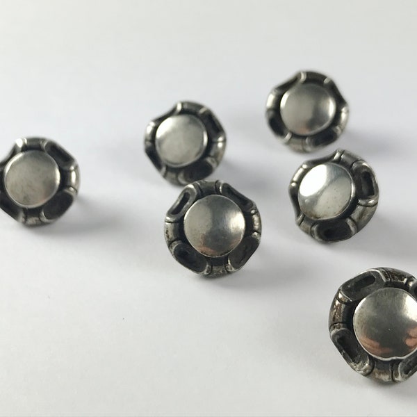 Botones antiguos de plata auténtica botones tradicionales de plata 6 piezas contrastadas