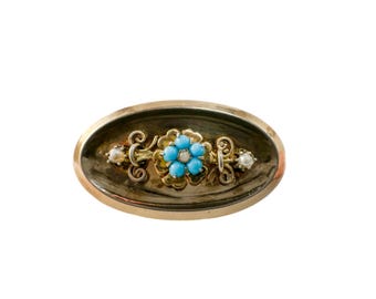Épingle à Cravate Ancienne En Pomponne - Motif Fer à Cheval Et Cravache - Zircon Doré