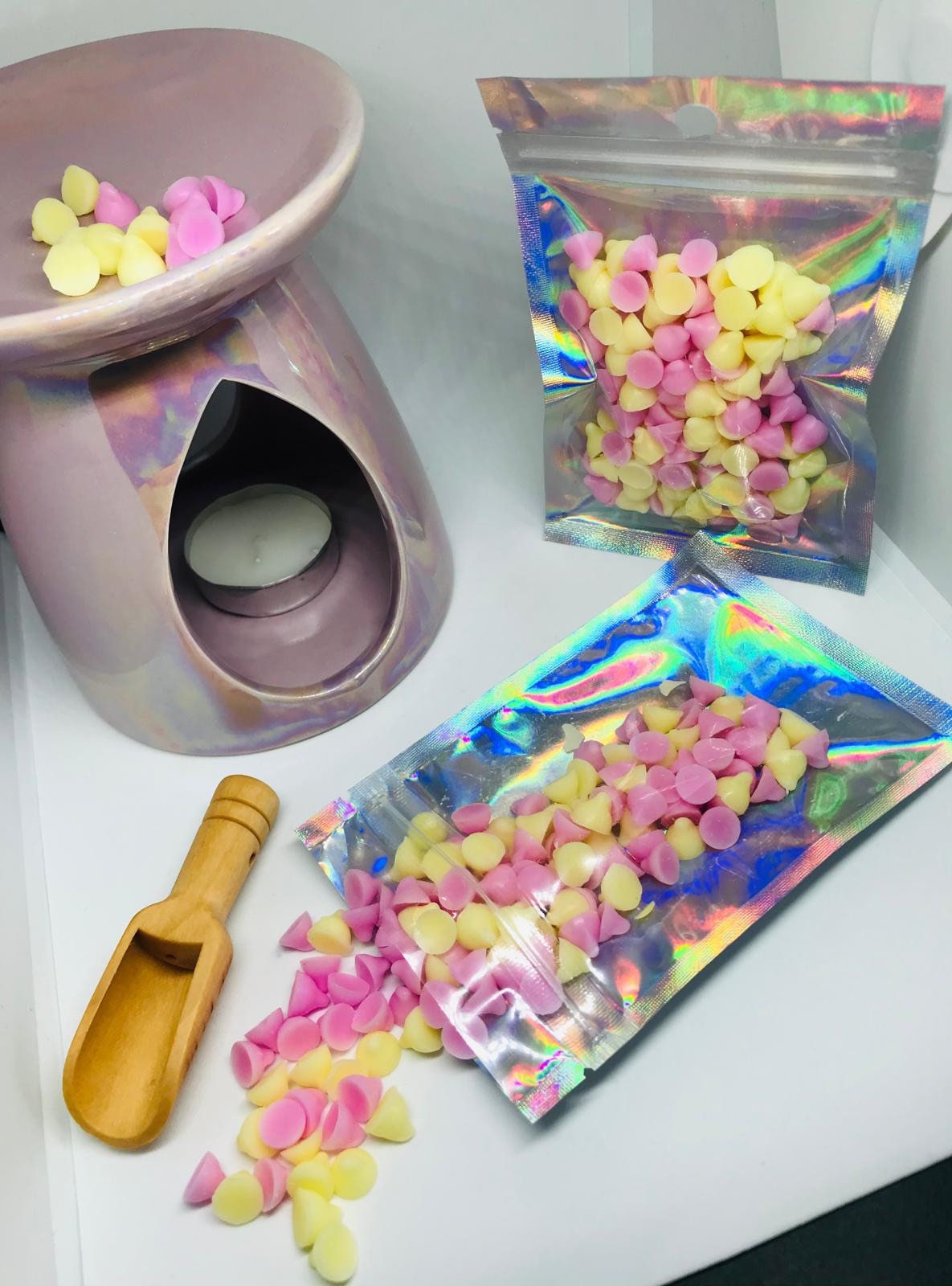 Scoopable wax melt dots with FREE wooden scoop Etsy