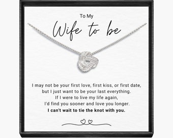 My  Wife to Be - Infinity Knot Necklace, gifts for her, necklace for her, fiancé necklace, wife to be gift, engagement gift ,