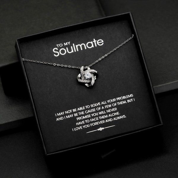 I Love You Forever And Always - Gift For Couples, Personalized Love Knot Necklace