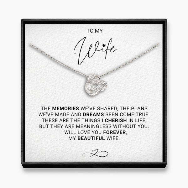 Memories Shared - Infinity Knot Necklace, gifts for her, necklace for her, fiancé necklace, wife to be gift, engagement gift ,