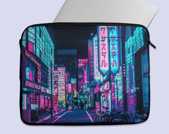 Tokyo - A Neon Wonderland | Laptop Sleeve For Anime, Manga Fans & Lovers Of Cyberpunk Japan