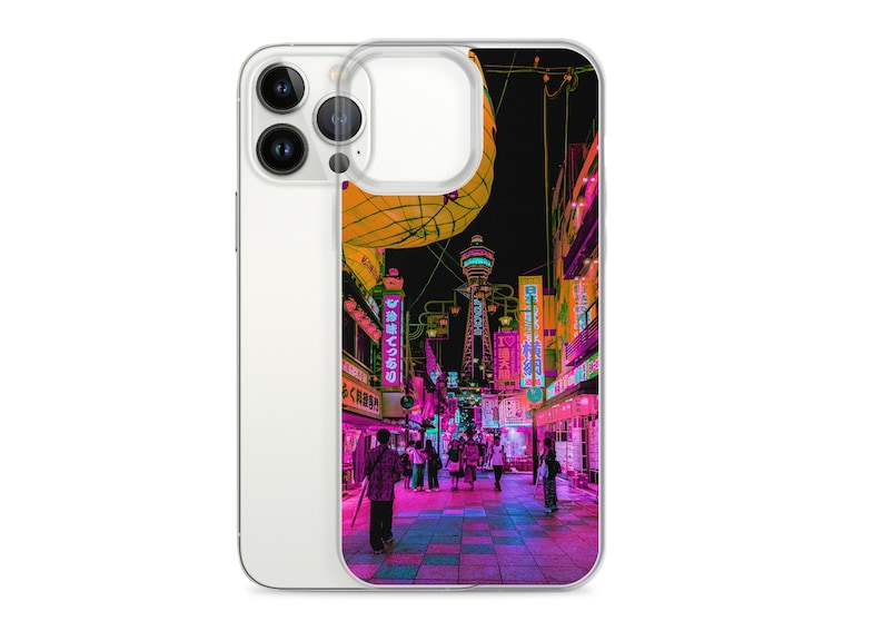 Neon Tokyo Cyberpunk Japanese Night Phone Case Aesthetic Cover fit for iPhone 13 Pro Max, Pro, Mini, 12, 11, XR, XS, X, 8, 7 1. Osaka Magic