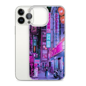 Neon Tokyo Cyberpunk Japanese Night Phone Case Aesthetic Cover fit for iPhone 13 Pro Max, Pro, Mini, 12, 11, XR, XS, X, 8, 7 5. Tokyo 24h