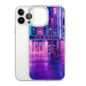 Neon Tokyo Cyberpunk Japanese Night Phone Case Aesthetic Cover fit for iPhone 13 Pro Max, Pro, Mini, 12, 11, XR, XS, X, 8, 7 2. Neon Rain