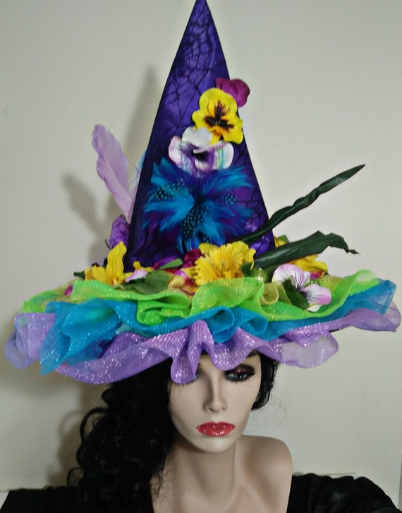 Pansy Fairy Witch Hat ~ OOAK