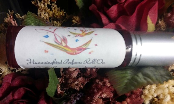 Hummingbird Perfume Roll-On with Rose Quartz Chips