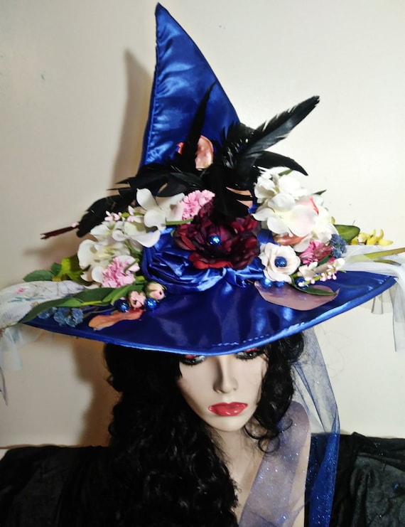Sapphire Fairy Witch Hat ~ OOAK