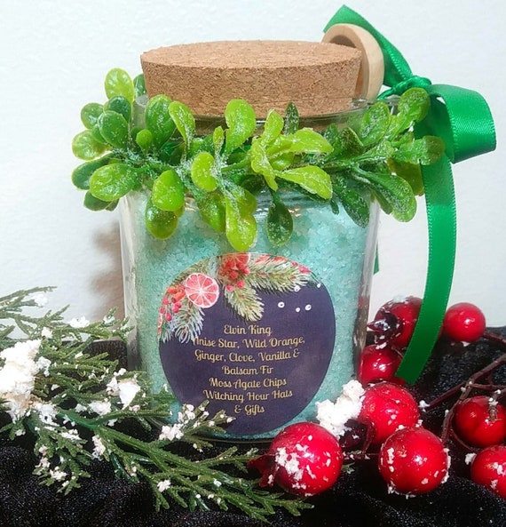 Elvin King Bath Salts with Moss Agate Chips