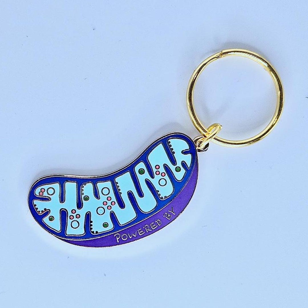 Gold Mitochondria Keychain: Enamel Cell Biology Keyring, Science Gift ...