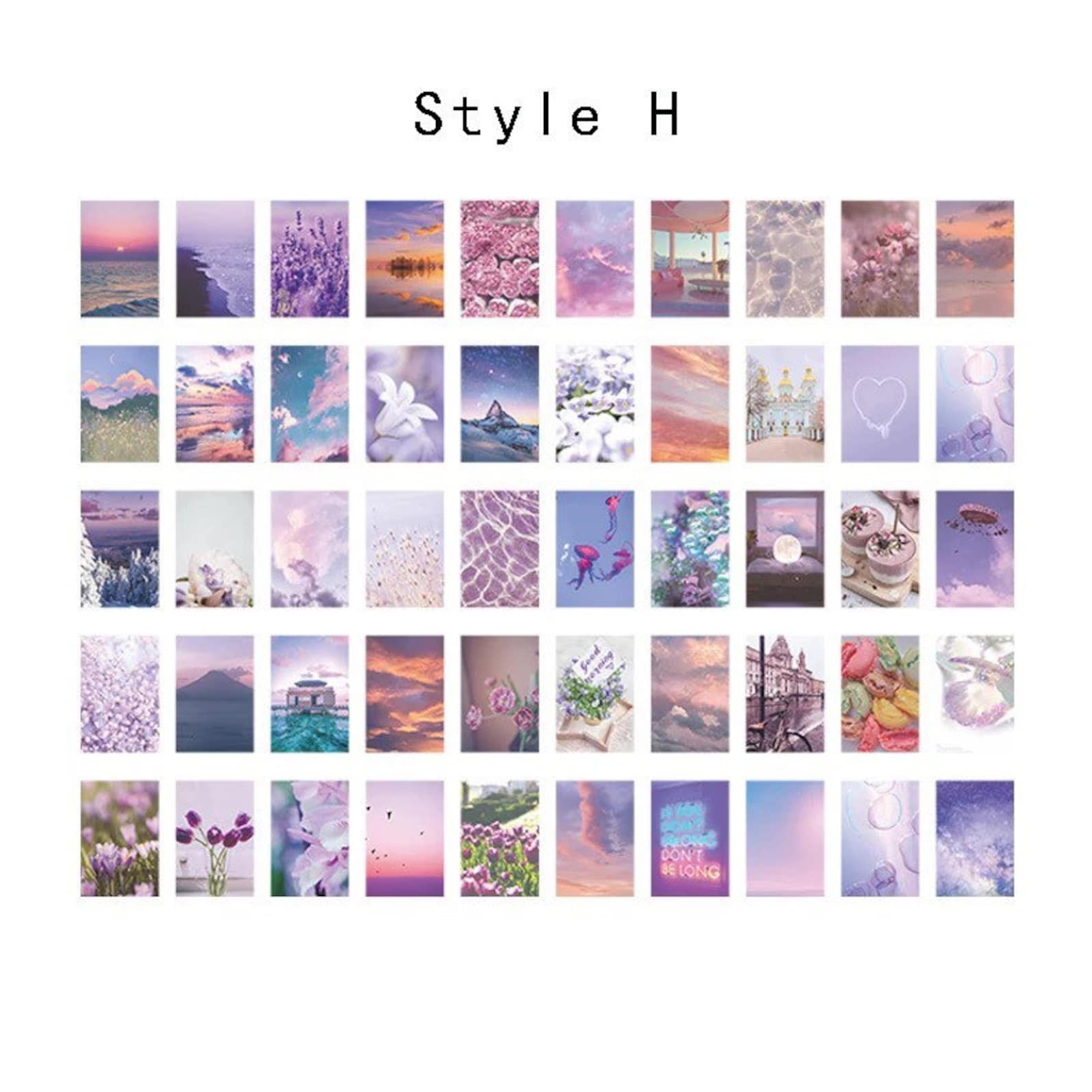 50pcs Scenery Sticker Book Garden Starlight Series Etsy