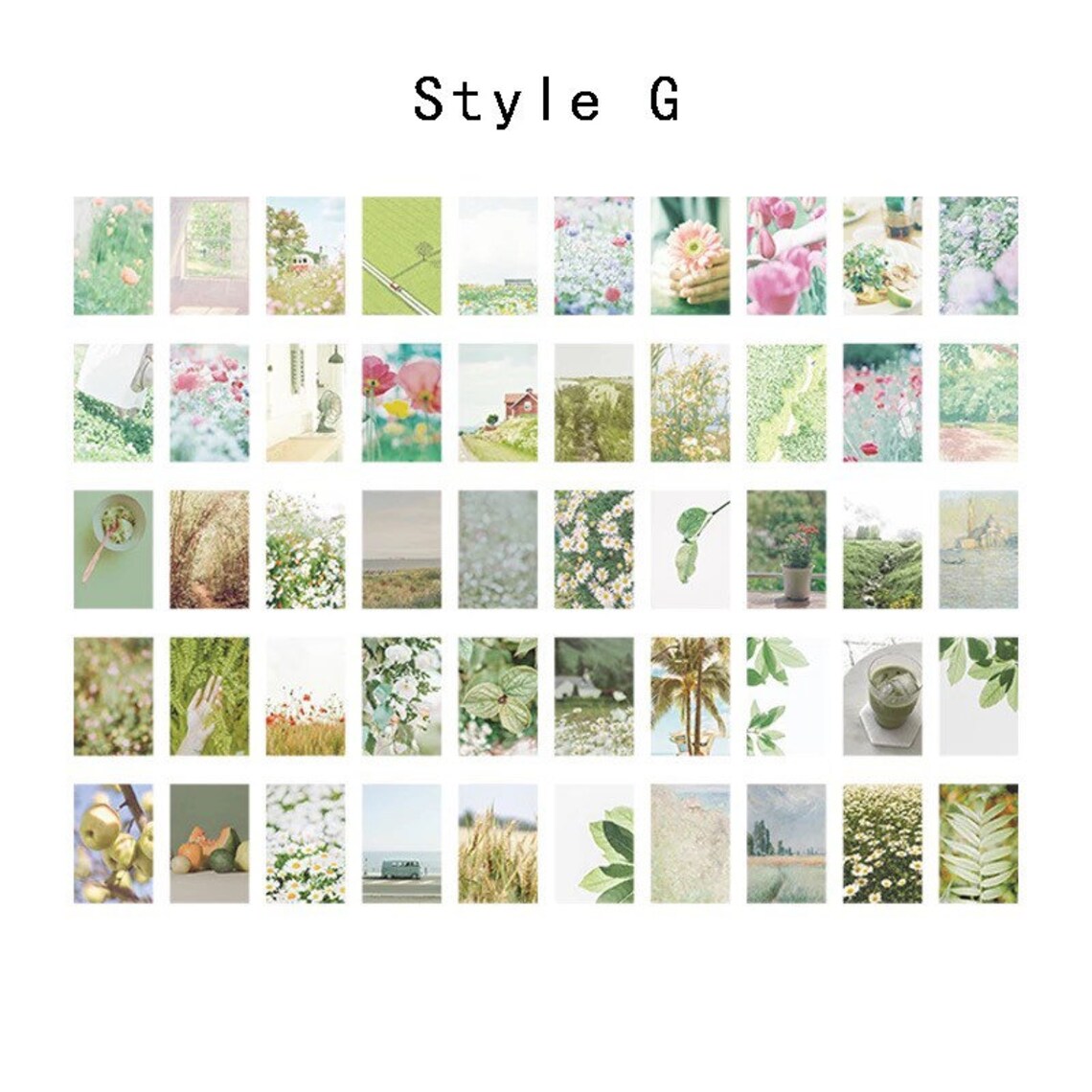 50pcs Scenery Sticker Book Garden Starlight Series Etsy