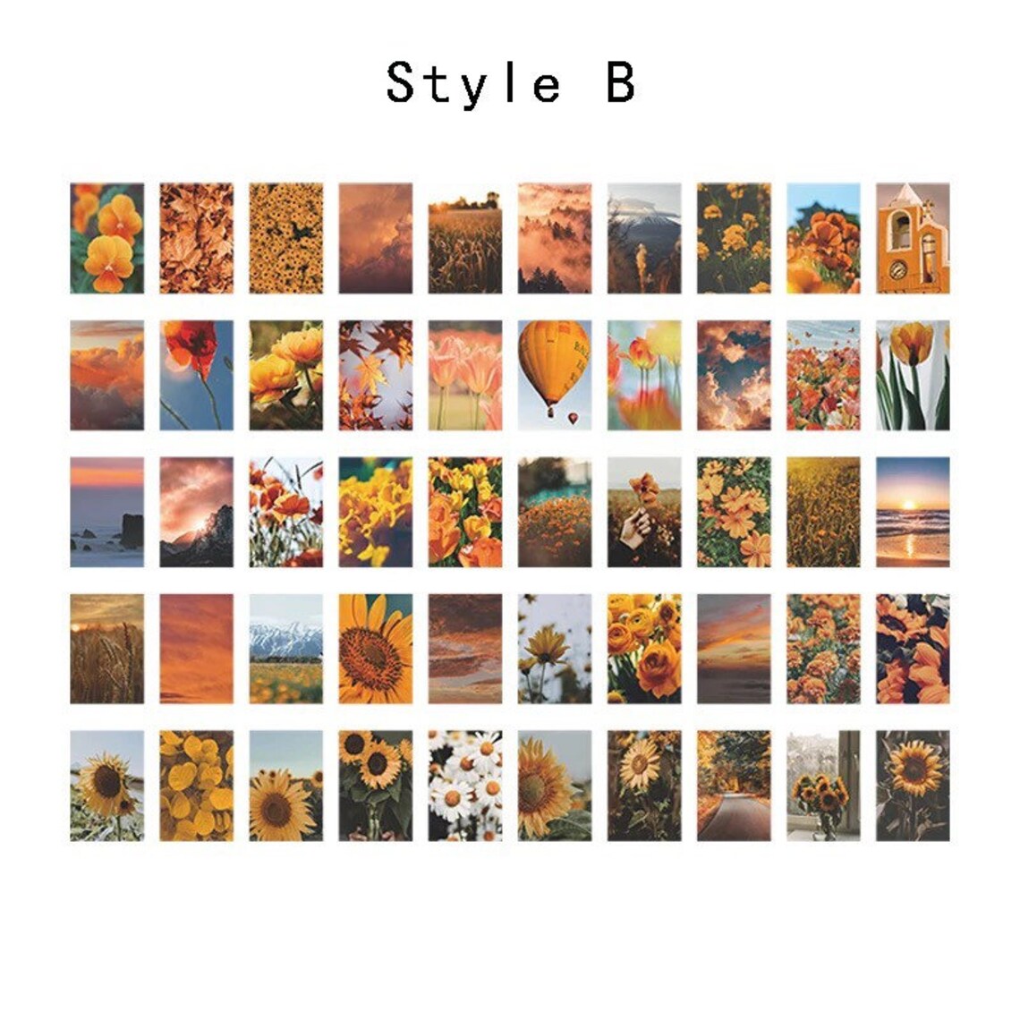 50pcs Scenery Sticker Book Garden Starlight Series Etsy