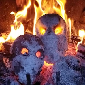 Paper Fire Pit Skull: Recycled Office Paper, Outdoor Firepit Fun