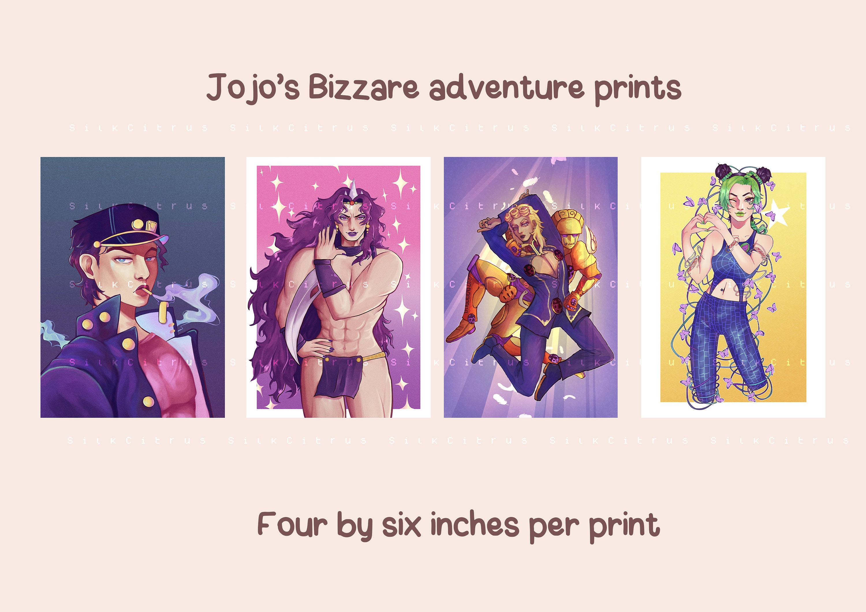 ePanda Anime JoJo Poster, JoJo Adventure Posters Giorno Giovanna Poster Boy  Bedroom Retro Posters Living Room Wall Collage Kit Anime Pictures Decor