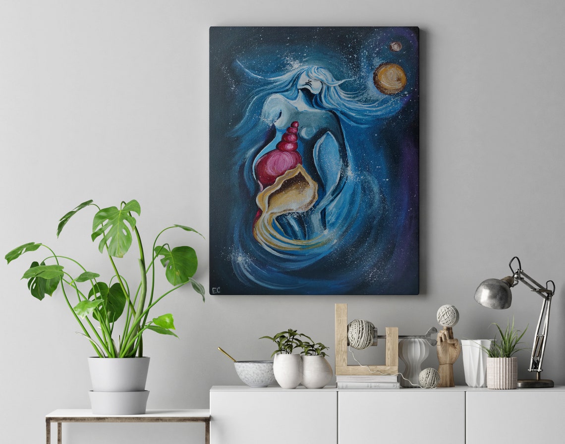 Abstract Space Painting on Canvas Original Space Painting Etsy