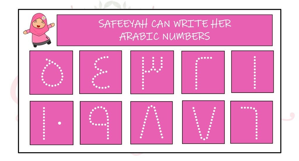 arabic number writing worksheet etsy