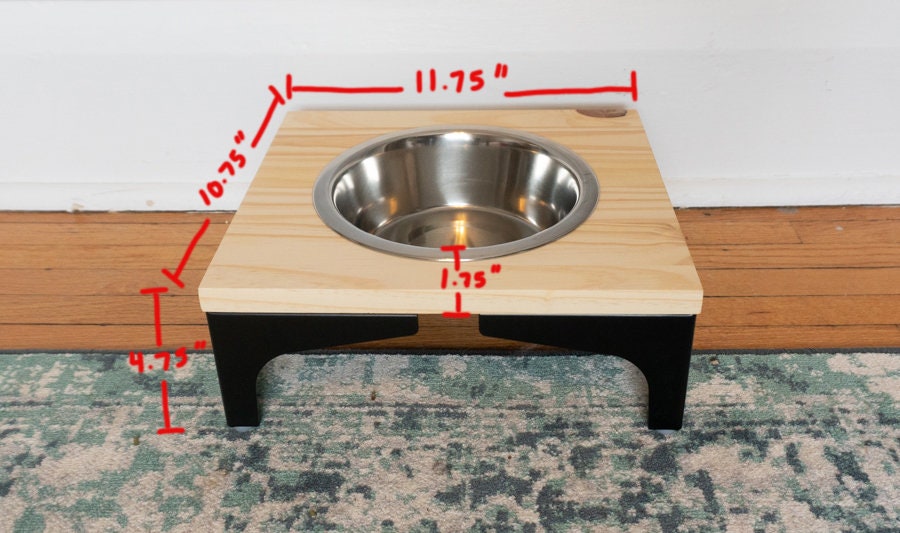 Pequeño alimentador de mascotas criado en un solo tazón | Etsy