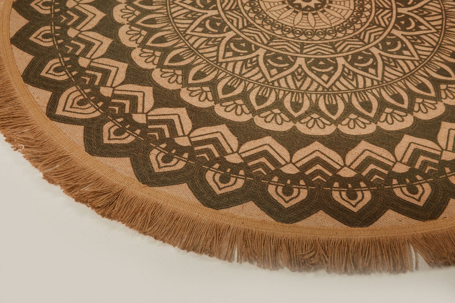 Mandala Rug Circle Rug Jute Round Rug Tufted Rug Jute Etsy