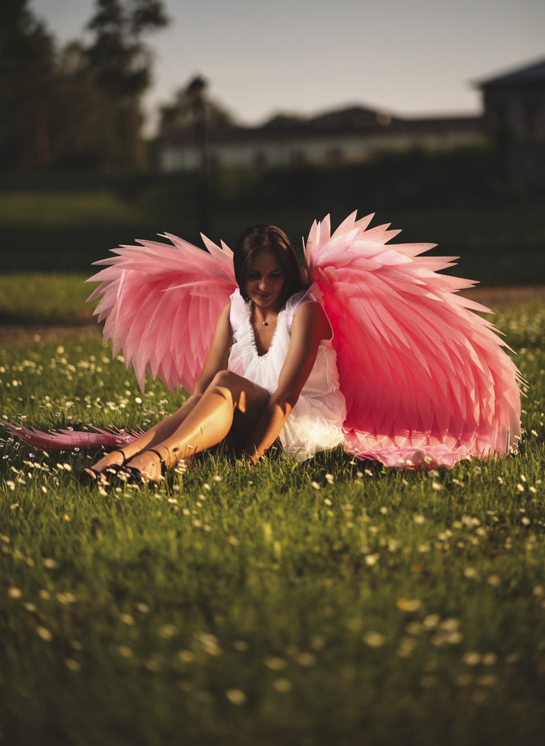 Pink Angel Wings Costume Photoshoots Prop Cosplay Costume Etsy