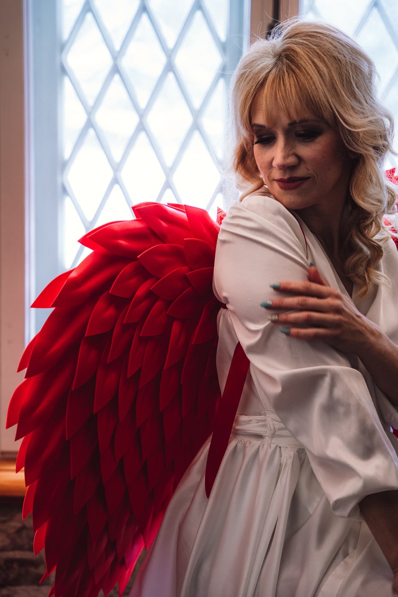 Red Angel Wings Costume Cosplay Small Size Etsy