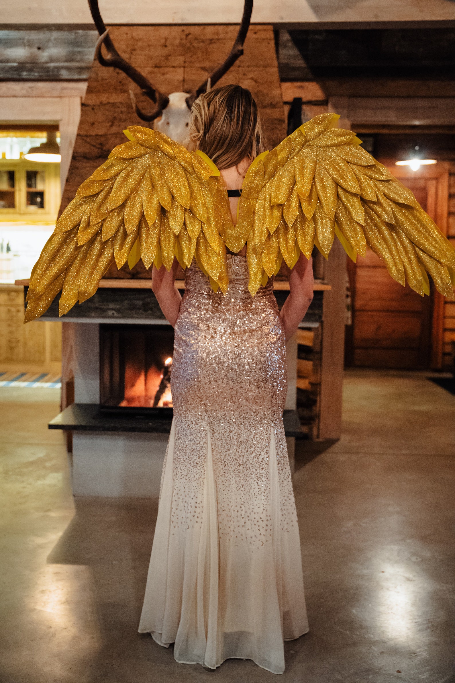 Gold Angel Wings Glitter Wings Costume Cosplay Costume Etsy