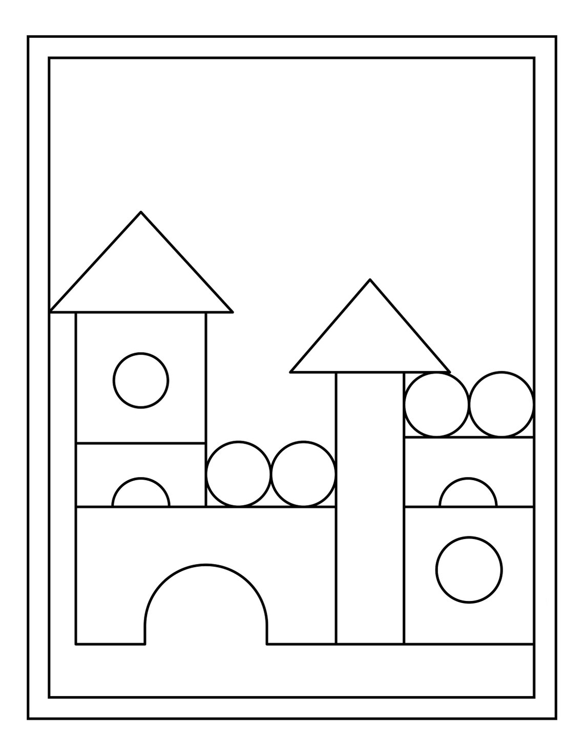 Cute Blocks Coloring Pages for Kids Cute Printable Coloring - Etsy