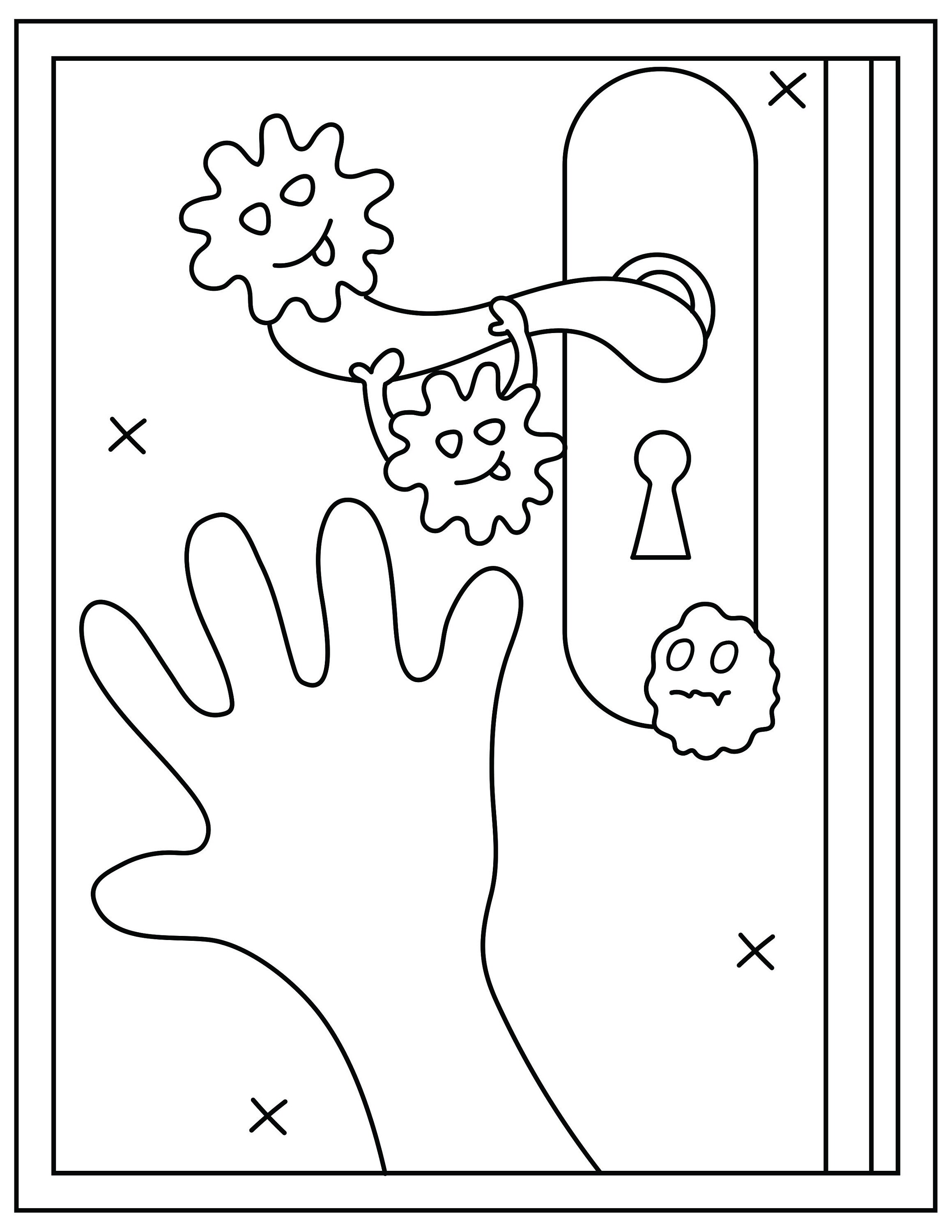 Set Of Hand Washing And Germs Coloring Pages Preschool Coloring Pages