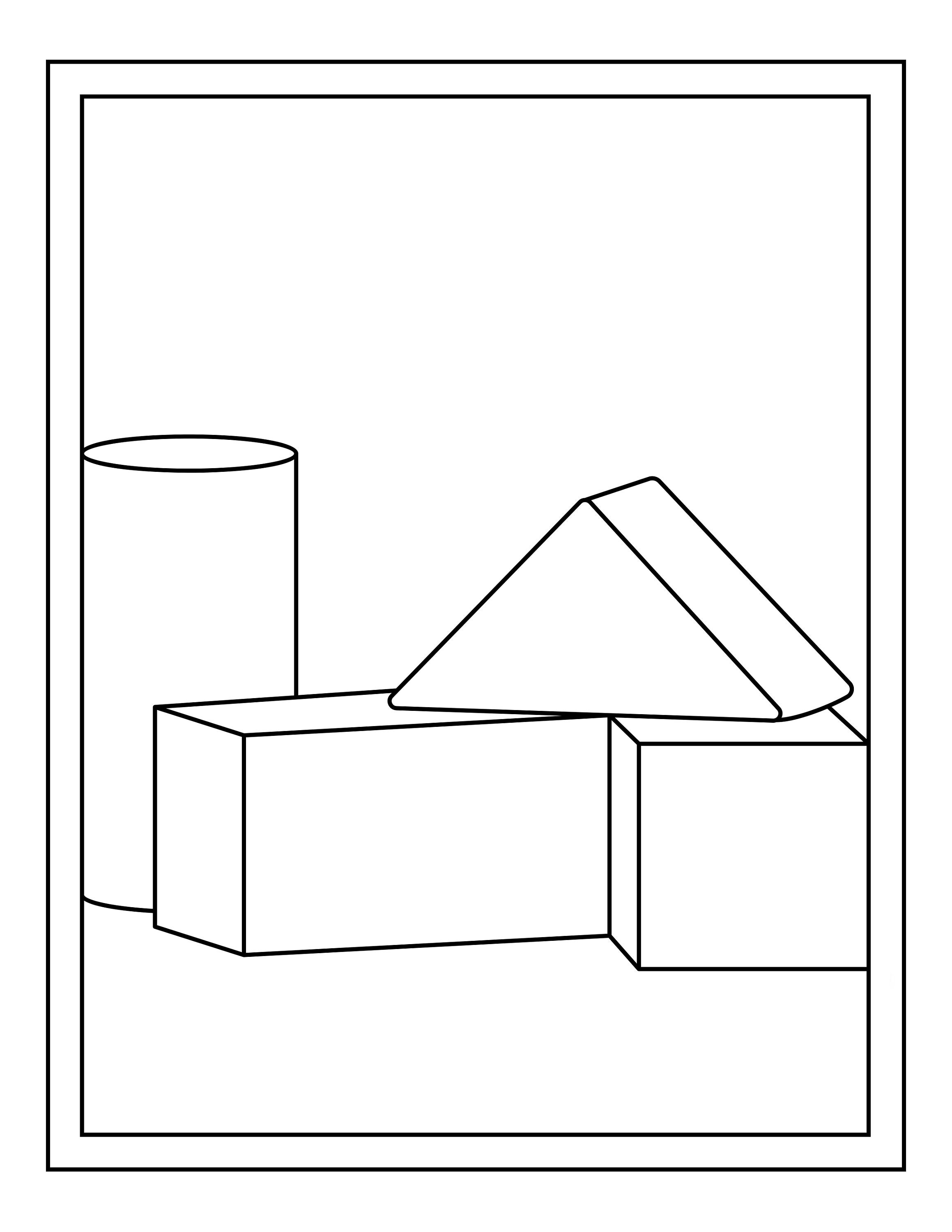 Cute Blocks Coloring Pages for Kids