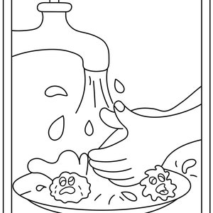germ/ hand washing coloring pages for kids printable