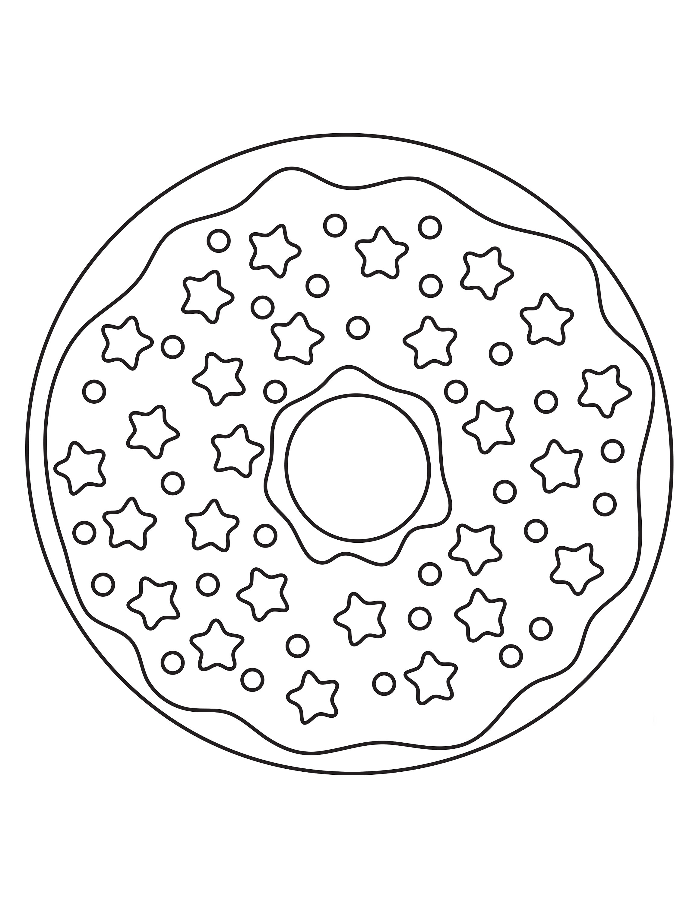 Cute Donut Coloring Pages For Kids Cute Printable Coloring Etsy
