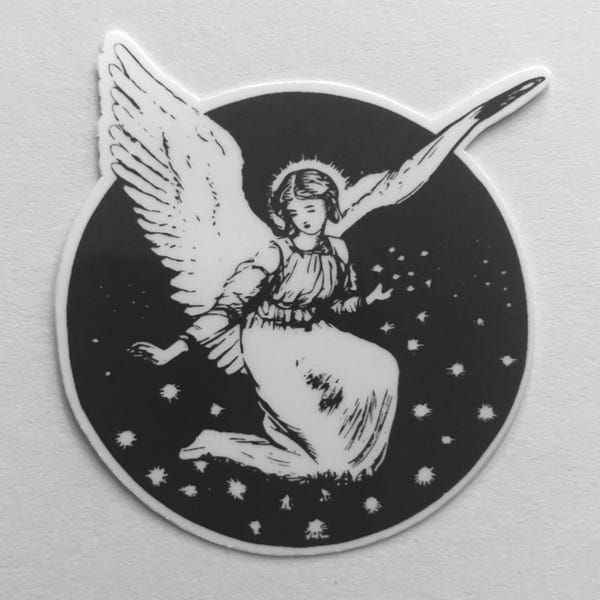 angel sticker, Celestial Sticker, vintage angel art, gothic angel art, ethereal stickers, dark academia stickers, Victorian stickers.