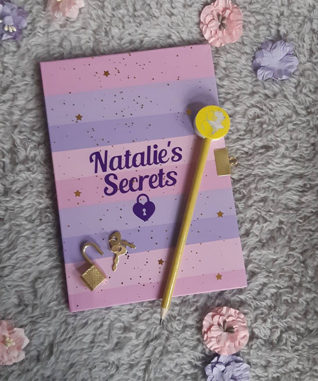 Personalised girls diary with lock fairy magic lockable childs Etsy
