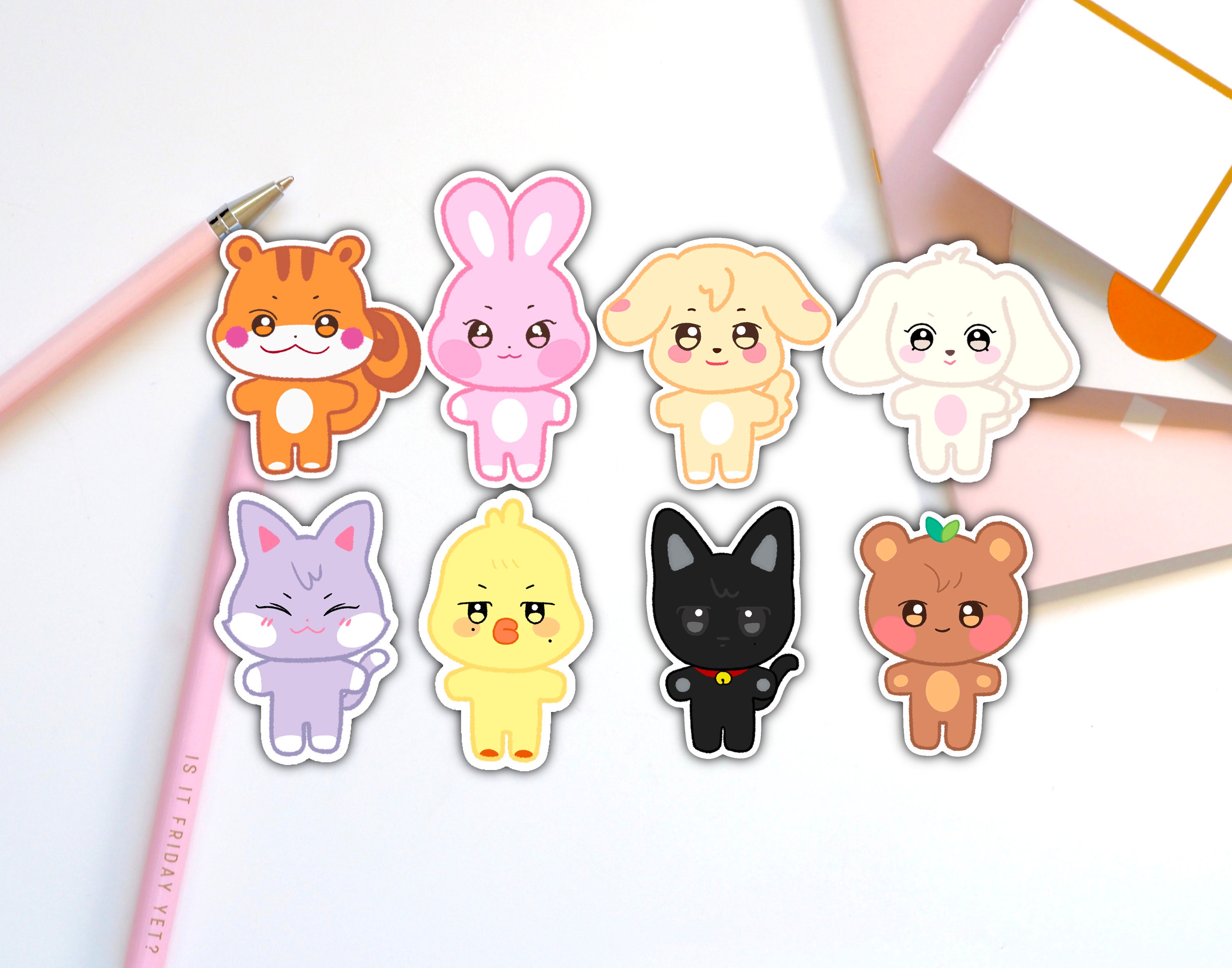 Aniteez Stickers (8 Piece Set) - Ateez (jjoongrami, Ddeongbyeoli