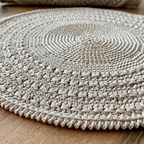 Beige Placemat Set of 4 Round Placemat Set of 6 Handmade Etsy