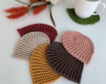 Crochet Leaf Coasters