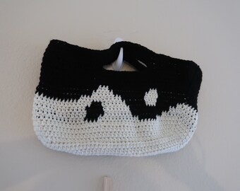 Y2K Crochet/yin Yang Shoulder Bag 90s Handmade Tote/teacher 