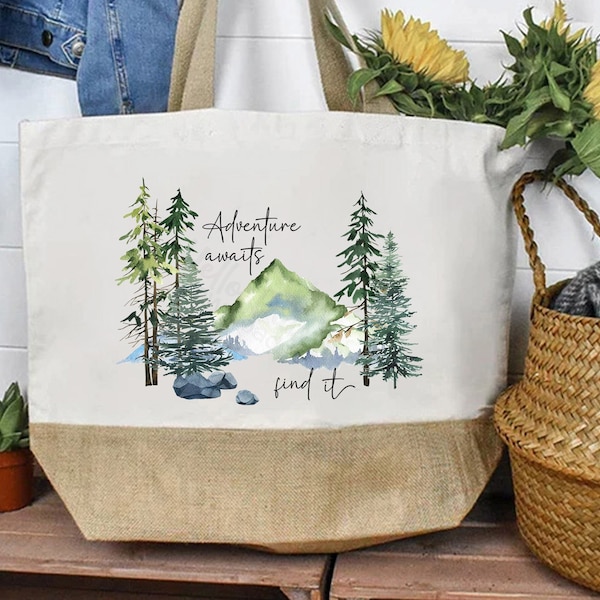 11" Design Great for Tote, Shirt, Pillow, More | Sublimation Ready Instant Digital Download PNG | Adventure Awaits - Find it | Outdoor Hike