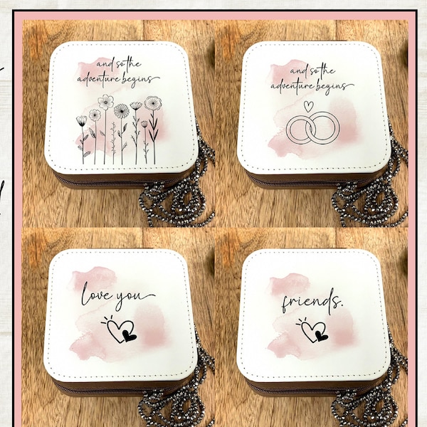 Bridal Travel Jewelry Case / Coaster Design Bundle | Newlywed Wedding Marriage Shower Bridesmaid | Instant Digital Design PNG File ONLY