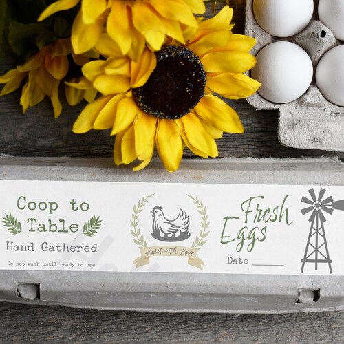 Egg Carton Label Print Your OWN Fresh Farm Eggs Instant - Etsy