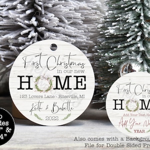 Round Ornament Design First Christmas New Home  | Instant Digital Download PNG File ONLY | Add Text to Personalize First Christmas New Home
